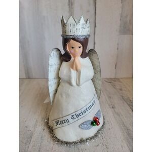 vintage shabby chic angel cherub musical note sheet wing Xmas home